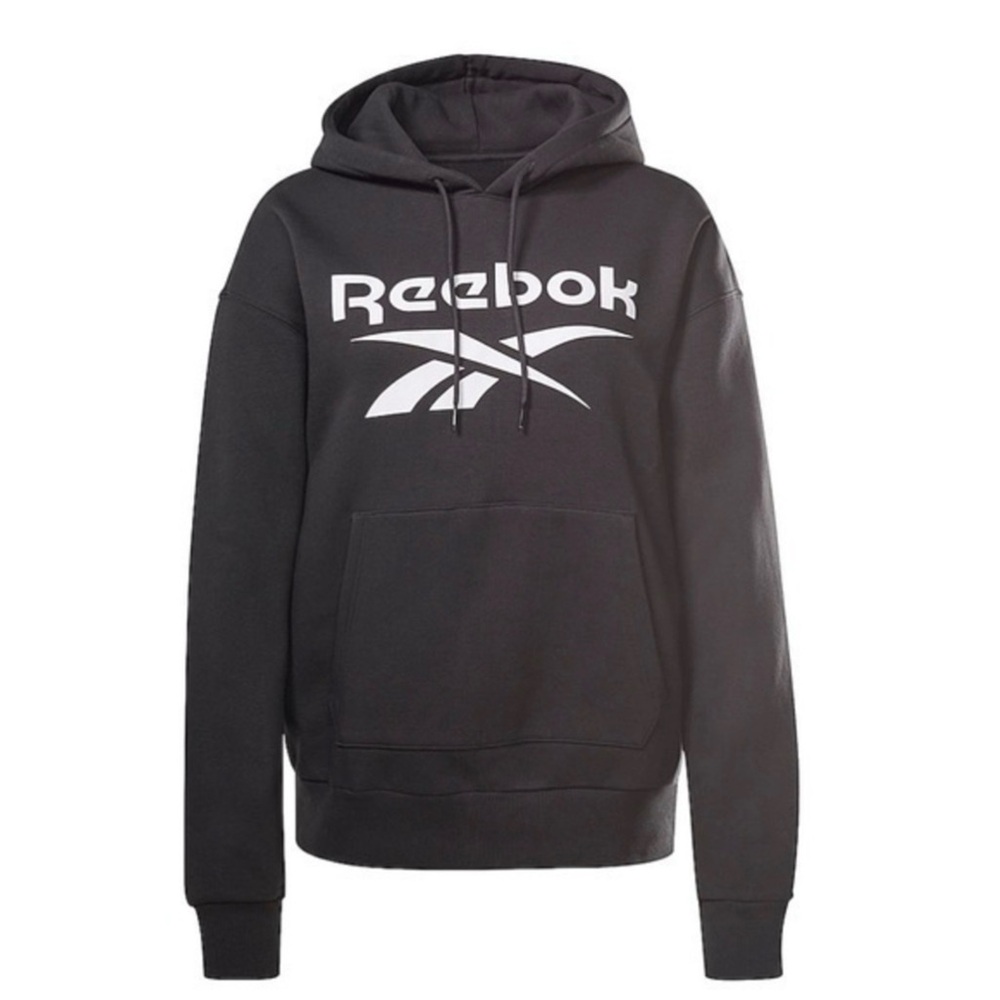 New Reebok Black Hoodie Identity Logo Pullover Size XL Women’s